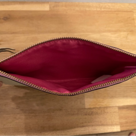 Banana Republic Croc-Embossed Wristlet Clutch - Light Green/Pink - Picture 3 of 5